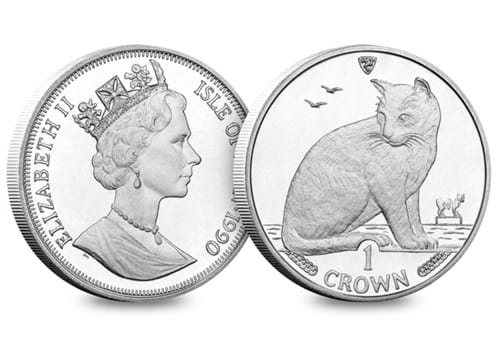 1990 Isle of Man New York Alley Cat Crown Obverse and Reverse