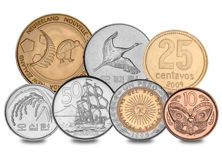The World Cup Coins Lucky Dip includes three mystery coin packs issued to celebrate the FIFA 2010 World Cup. Each pack features denomination coins from all around the world, from Greece to Australia.