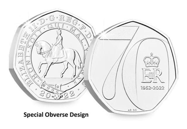 2022 Platinum Jubilee 50p Special Obverse Design