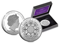 This coin has been issued by Guernsey to mark the Platinum Jubilee of Her Majesty Queen Elizabeth II. Struck to a Proof finish and features a heraldic design. Comes with a certificate of authenticity.