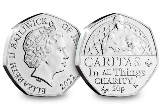 Caritas In all Things Charity 50p Obverse and Reverse