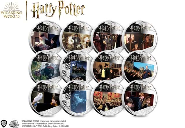 2021 Harry Potter 12 x 1oz Silver Coin Set Reverses