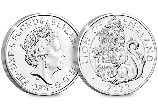 Lion of England £5 BU Obverse and Reverse