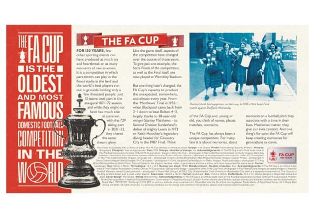 The FA Cup Stamps - Framed Edition - information sheet