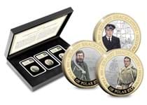 Three coins struck from .925 Silver to a Proof finish tributing Sir Ernest Shackleton and his expeditions. 
