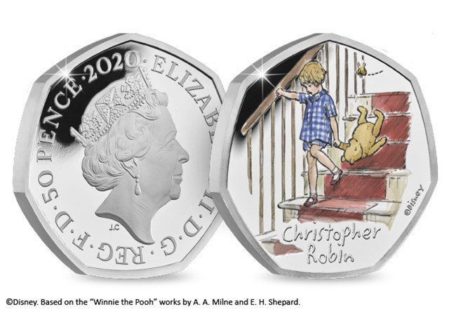Christopher Robin Silver Proof 50P Coin Obverse Reverse