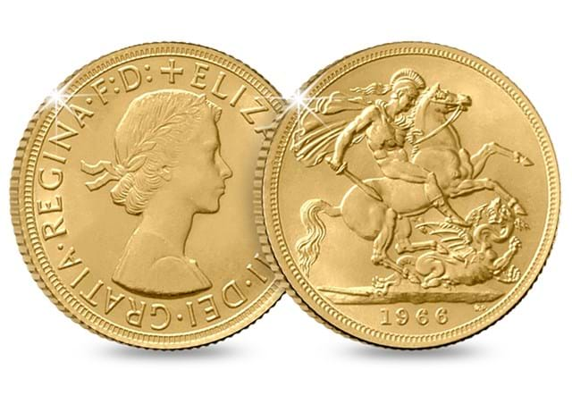 The UK 1966 Gold Sovereign Obverse and Reverse