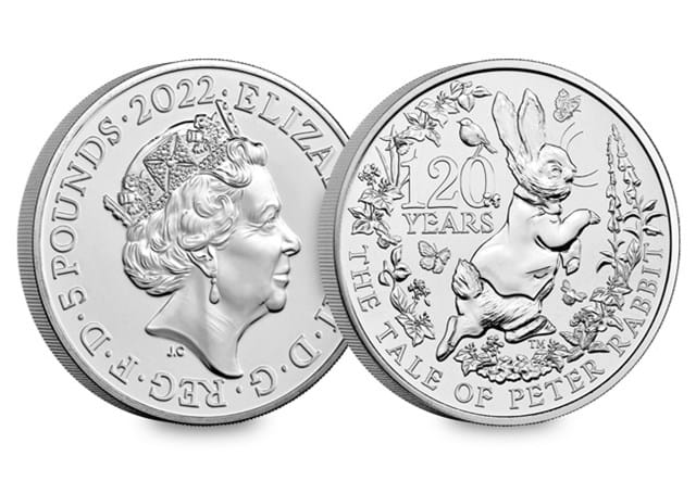 UK 2022 The Tale of Peter Rabbit™ £5 BU Obverse and Reverse