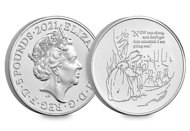 2021 The Tale of Peter Rabbit™ £5 BU Obverse and Reverse