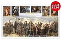 Superb collectable First Day cover featuring the  Official 'The Hobbit' Stamps issued by New Zealand. Postmarked on their first day of issue - 1st November 2012.
