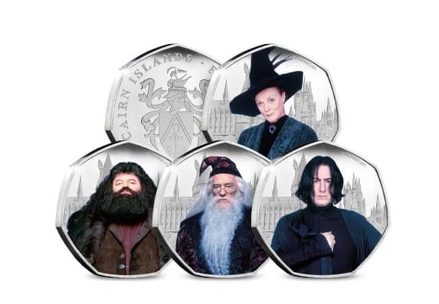 FIRST EVER Harry Potter Teachers Silver 50p Set Obverse and Reverse