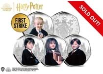Own the first ever Harry Potter 50p coins! And even better - you can own the First Strike set in Silver Proof quality!