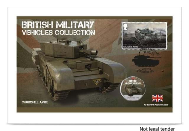DN 2022 British Military Vehicles Collection Churchill Avre cover not legal tender