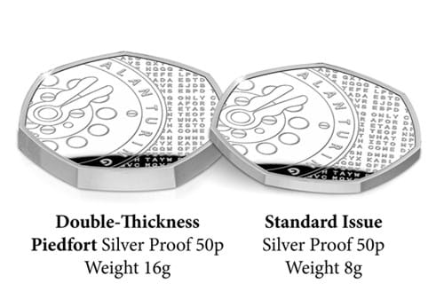 Comparison Between Silver 50P And Silver Piedfort 50P
