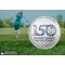 The 150th Open Silver 5oz Domed Commemorative with golfer teeing off behind