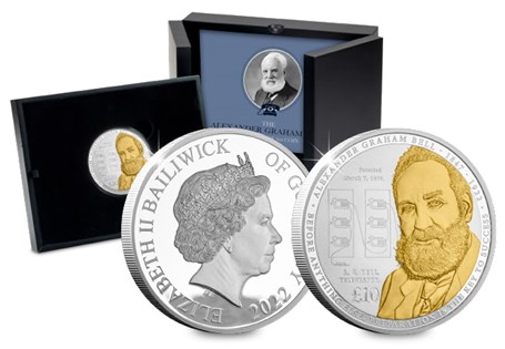 This Silver Proof 5oz coin has been issued to mark 100 years since the death of Alexander Graham Bell. This coin has been issued by Guernsey, It comes with a certificate in a presentation case. EL: 55