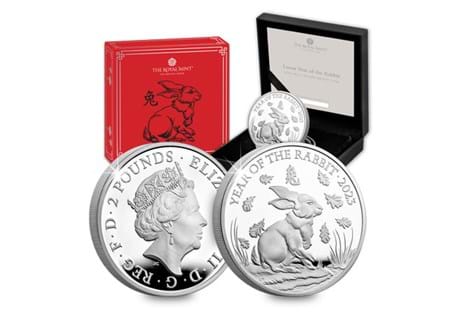 This is the official Lunar Year of the Rabbit coin issued by The Royal Mint. It has been struck from 1oz of 99.9% silver to a proof finish.