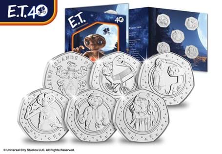 2022 marks the 40th Anniversary of the iconic film E.T. the Extra-Terrestrial. To celebrate five Brilliant Uncirculated 50 Cent coins have been issued.