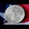 1986 US Silver Eagle 1Oz Obverse On Flag