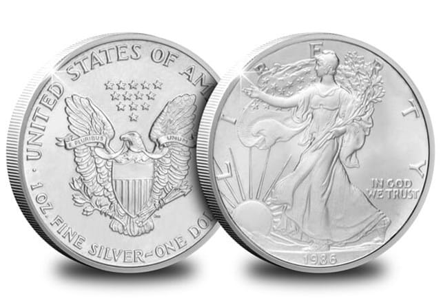 1986 US Silver Eagle 1Oz Obverse Reverse