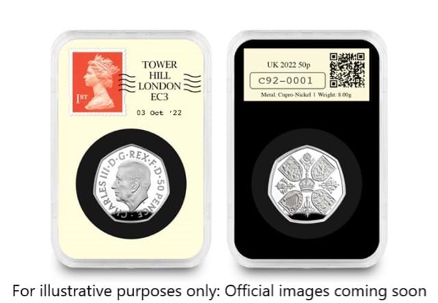 UK 2022 Charles BU 50P £5 Datestamp Pair Product Page Images With Disclaimer