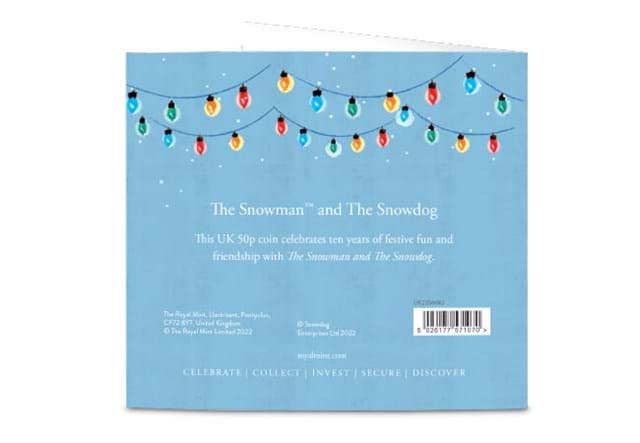 The Snowman And The Snowdog 50P BU Christmas Card Back