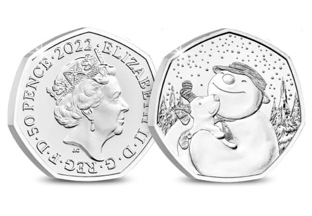 The Snowman And The Snowdog 50P BU Obverse Reverse