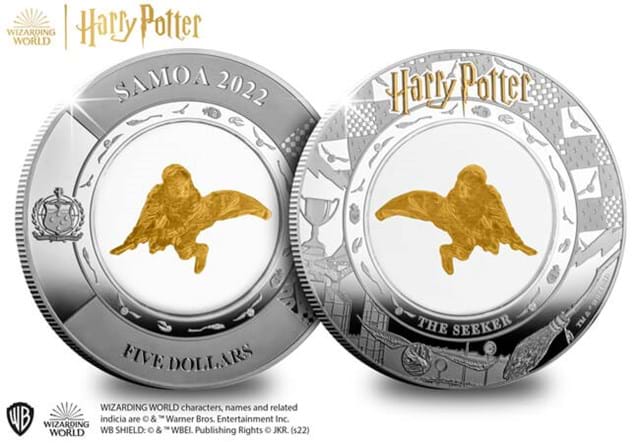 Harry Potter Seeker Five Dollar Coin Obverse Reverse