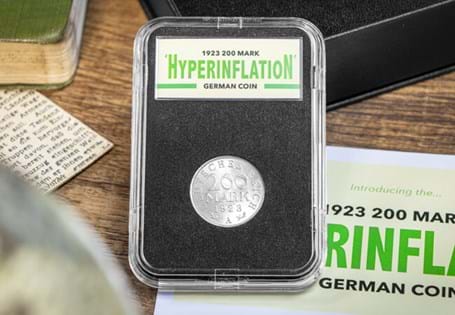 This German 200 Mark coin was in circulation in Weimar Germany, 1923. It has an extremely fascinating history as it experienced the significant impact of hyperinflation.