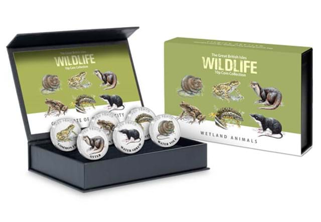 Guernsey Wetland Animals 10P Coins Display Box