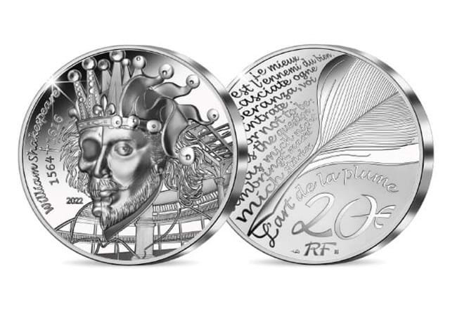 William Shakespeare 20 Euro Silver Coin Obverse Reverse