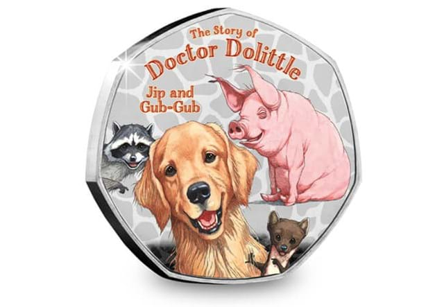 Dr Dolittle Heptagonal Medal Set Jip And Gubgub Reverse