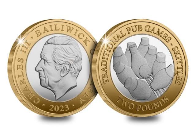Pub Games Silver £2 Set Skittles Obverse Reverse