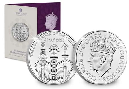 This UK £5 has been released by the Royal Mint to celebrate the Coronation of King Charles III. This coin is housed in an official BU Pack and struck to Brilliant Uncirculated quality.