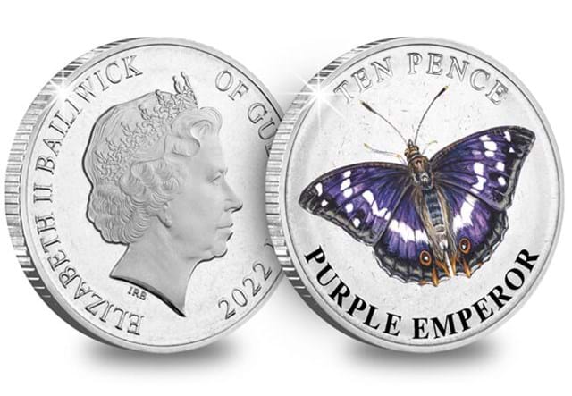 Guernsey Butterflies 10P Coins Purple Emperor
