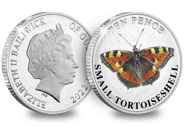 Guernsey Butterflies 10P Coins Small Tortoiseshell