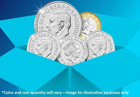 This Mystery Bundle contains randomly selected Brilliant Uncirculated and circulation quality coins.