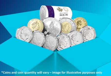 This Mystery Bundle contains randomly selected Brilliant Uncirculated and circulation quality coins from overseas.