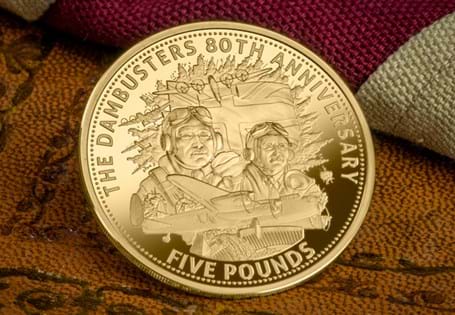 This £5 coin has been issued by Jersey to mark the 80th anniversary of the Dambusters raid. It has been struck from 24ct gold to a proof finish. EL: 55