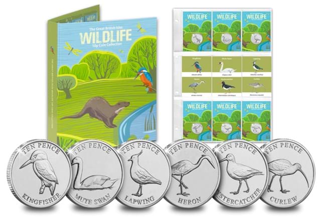 Wetland Birds 10Ps Folder With Pocket Page And Coins