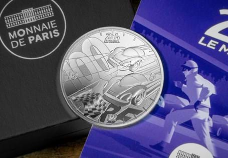2023 marks the 100th anniversary of the first edition of the 24-hours of Le Mans. To celebrate, Monnaie De Paris have released a Silver Proof coin depicting the vehicles amidst the 100 logo.