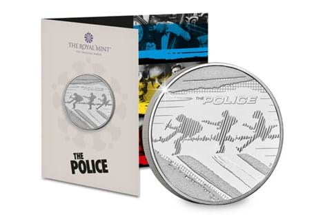This UK 2023 BU £5 coin has been released by The Royal Mint to celebrate the musical achievements of The Police as part of the Music Legends coin series.
