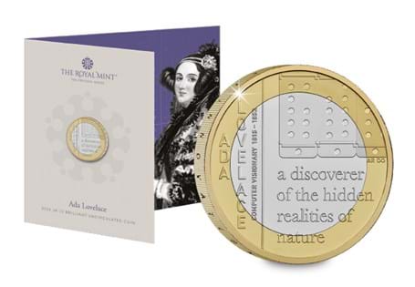 This UK 2023 BU £2 has been released by The Royal Mint as part of the Innovation in Science coin series to celebrate the mathematical achievements of Ada Lovelace.