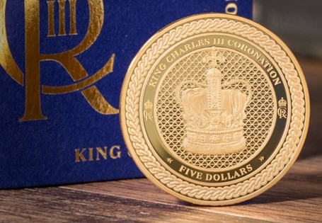 This 1oz Gold Proof coin has been issued in New Zealand to celebrate the Coronation of King Charles III. It has been struck from .999 Gold to a stunning proof finish