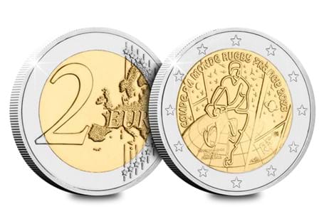 This 2 Euro coin has been issued to commemorate the 2023 Rugby World Cup in France. It comes housed in Change Checker Packaging and fits into your Change Checker album.