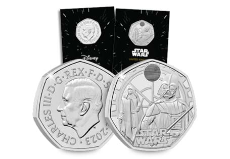 The Royal Mint have struck the second Star Wars™ UK 50p, featuring Darth Vader™ and Emperor Palpatine™. It has been struck to a Brilliant Uncirculated quality.