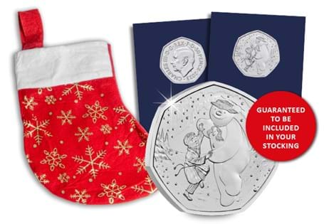 A stocking for Christmas time, filled with 5 mystery 50ps, all struck to a Brilliant Uncirculated quality. Each coin has been protectively encapsulated in official Change Checker packaging.