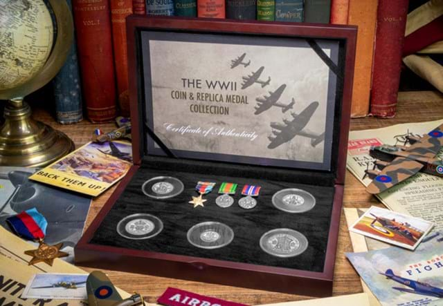 WWII Coin And Replica Medal Set Lifestyle 01