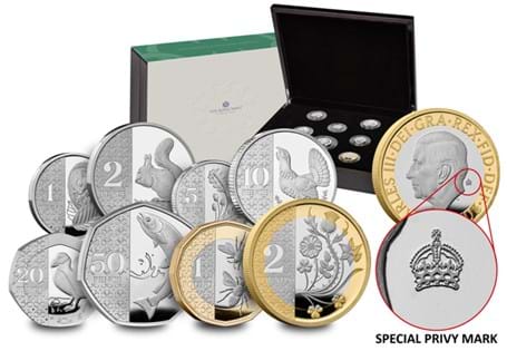 The UK 2023 New Coinage Silver Proof Coin Collection includes the first definitive coins in King Charles III's reign. Struck from Sterling Silver, just 3,000 are available worldwide.