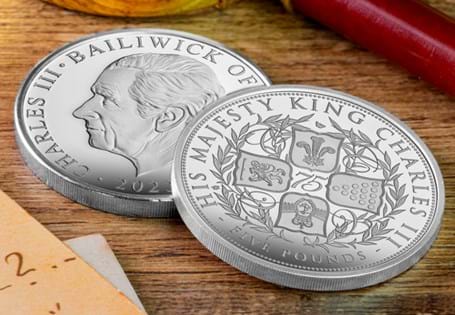 This silver Proof £5 coin has been issued to commemorate the 75th Birthday of King Charles III. The design is inspired by Charles II crown. Struck from Sterling Silver. Proof Finish. EL.: 995